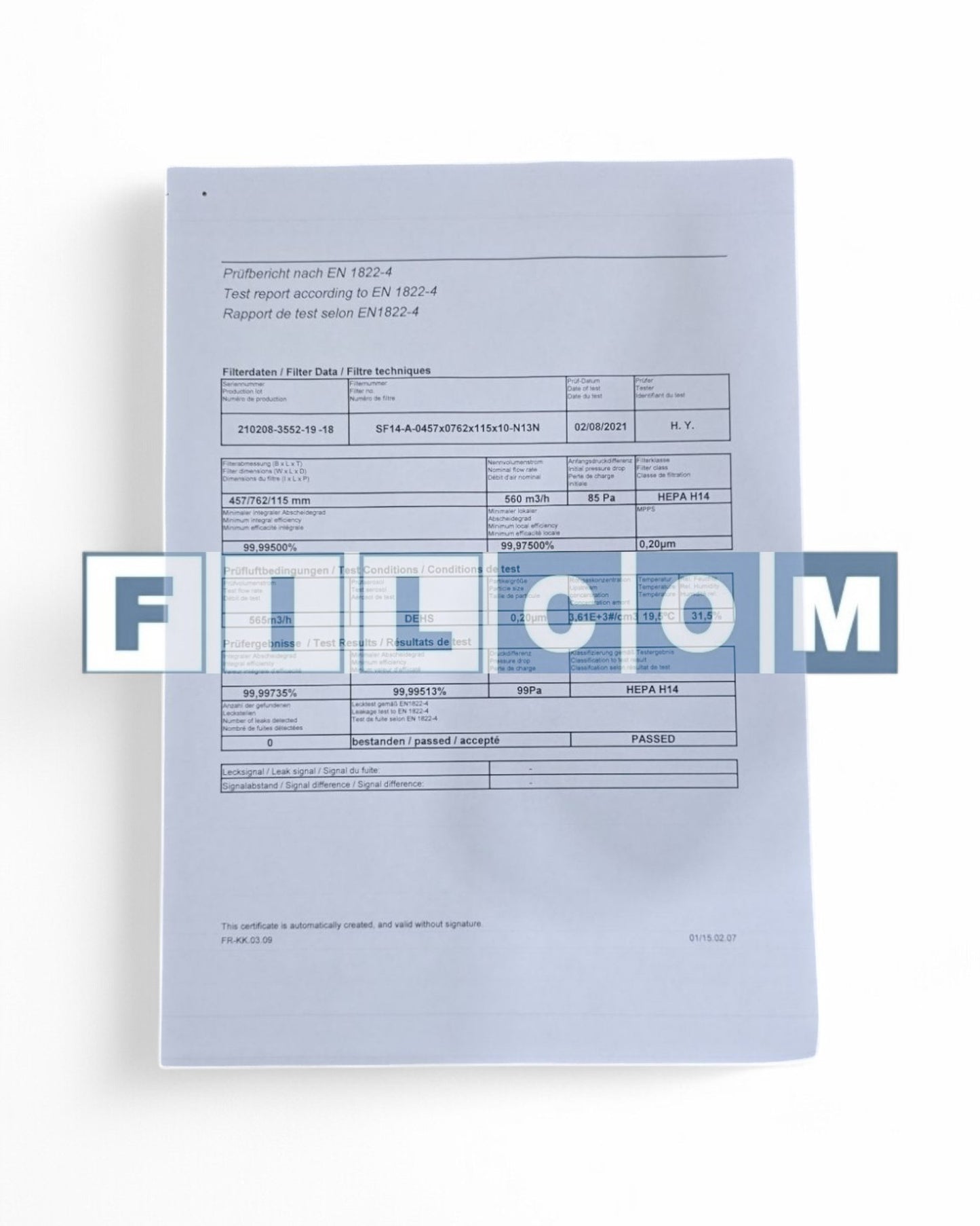 CLEARANCE STOCK 40% DISCOUNT - HEPA Filter-SF14-A-0915x0610x115x10-N13N Cassette Filter (FREE SHIPPING)